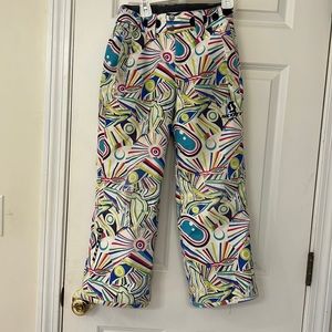 Colorful snow pants size 7-8